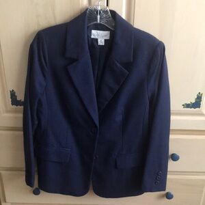 Nina Leonard Women's Tailored Navy Blazer